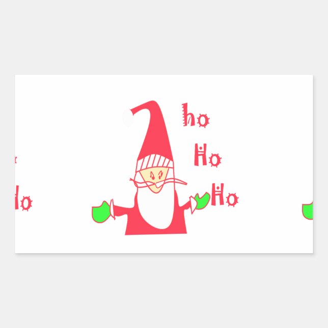 Merry Christmas Merry Christmas Funny Santa Hohoho Rectangular Sticker (Front)