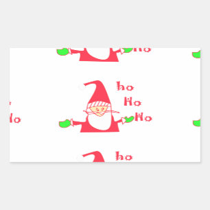 Merry Christmas Merry Christmas Funny Santa Hohoho Rectangular Sticker