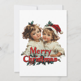 Merry Christmas - Merry Christmas with Cute Child Invitation