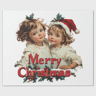 Merry Christmas - Merry Christmas with Cute Child Wrapping Paper