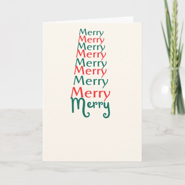 Merry Christmas Merry Design Christmas Card (Front)