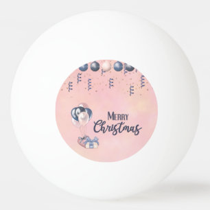 Merry Christmas Message Baubles, Gifts & Balloons Ping Pong Ball