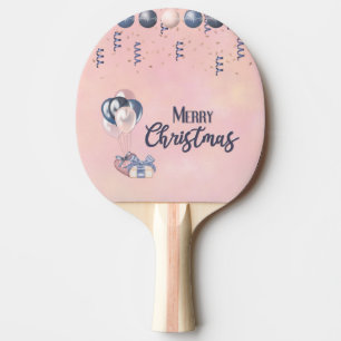 Merry Christmas Message Baubles, Gifts & Balloons Ping Pong Paddle