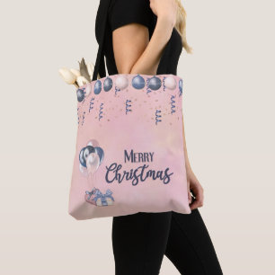 Merry Christmas Message Baubles, Gifts & Balloons Tote Bag