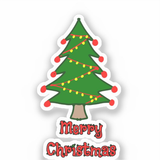 Merry Christmas message with Christmas tree (Front)