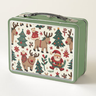 Merry Christmas Metal Lunchbox
