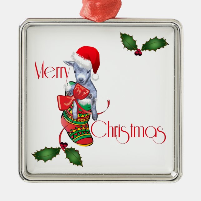 Merry Christmas Metal Tree Decoration (Front)