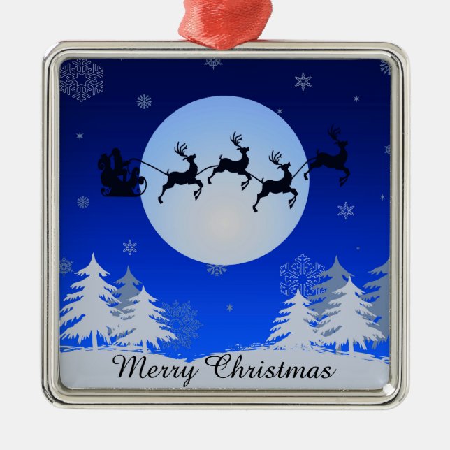 Merry Christmas Metal Tree Decoration (Front)
