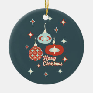 Merry Christmas Mid-Century Modern Ceramic Tree Decoration