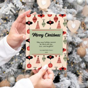 Merry Christmas Mid Century Modern Holiday Card