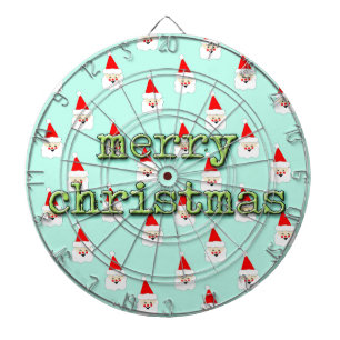 merry christmas mid century modern santa claus dartboard