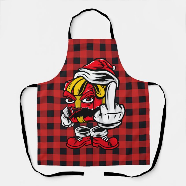 Merry Christmas Middle Finger Apron (Front)