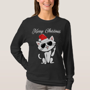 Merry Christmas Middle Finger Rude Xmas Cat Ugly T-Shirt