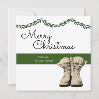 Merry Christmas Military Themed Thank You Card