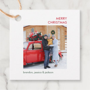 Merry Christmas Minimal Photo Favour Tags