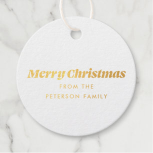 Merry Christmas Minimal Simple Foil Favour Tag