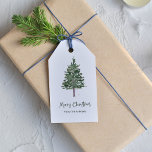 Merry Christmas | Minimal Simple Pine Gift Tags<br><div class="desc">This minimalist holiday Christmas gift tag says "Merry Christmas". A simple,  watercolor pine Christmas tree adds a stylish and festive touch.</div>