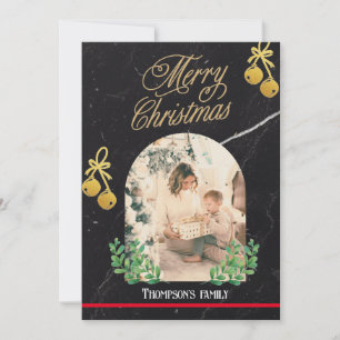 Merry Christmas Minimalist bright arch Photo Holiday Card