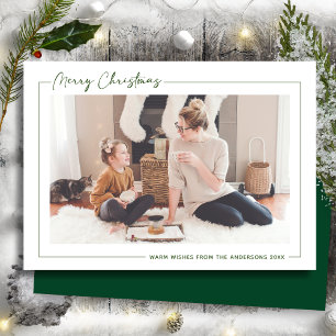 Merry Christmas Minimalist Elegant Photo Holiday Card