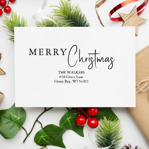Merry Christmas Minimalist Family Address  Self-inking Stamp
