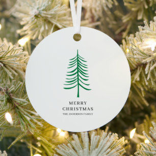 Merry Christmas Minimalist Green Modern Tree Metal Tree Decoration