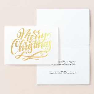 Merry Christmas Minimalist Luxury Gold Foil Card