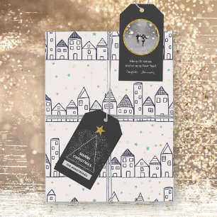 Merry Christmas Minimalist Modern Glitter Star Gift Tags