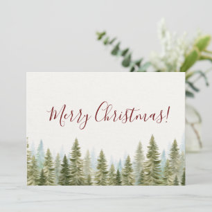 Merry Christmas Minimalist Pine Forest Holiday Card