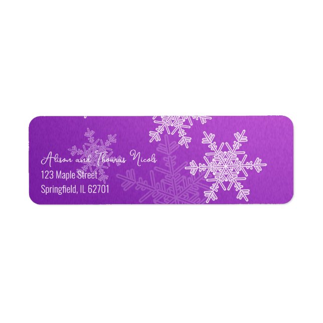 Merry Christmas Minimalist Purple Snowflakes  (Front)