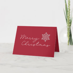 Merry Christmas Minimalist Red and White Holiday Card