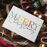 Merry Christmas Minimalistic Colourful Simple  Card<br><div class="desc">This design may be personalised by choosing the Edit Design option. You may also transfer onto other items. Contact me at colorflowcreations@gmail.com or use the chat option at the top of the page if you wish to have this design on another product or need assistance. See more of my designs...</div>