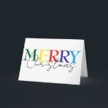 Merry Christmas Minimalistic Colourful Simple  Card<br><div class="desc">This design may be personalised by choosing the Edit Design option. You may also transfer onto other items. Contact me at colorflowcreations@gmail.com or use the chat option at the top of the page if you wish to have this design on another product or need assistance. See more of my designs...</div>