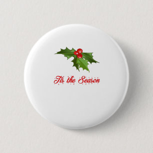 Merry Christmas Mistletoe 6 Cm Round Badge