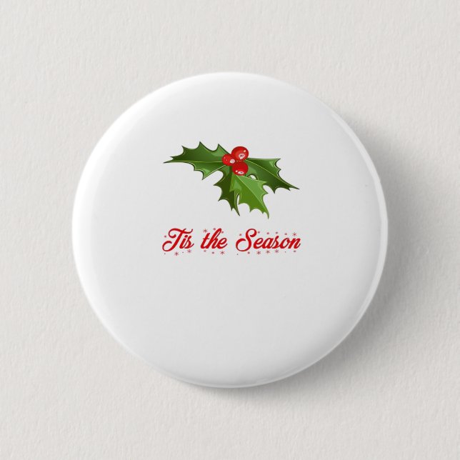 Merry Christmas Mistletoe 6 Cm Round Badge (Front)