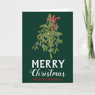 MERRY CHRISTMAS Mistletoe Botanical Handmade Custo Card