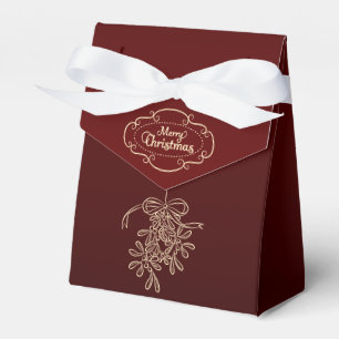 Merry Christmas Mistletoe Calligraphy Red Favour Box