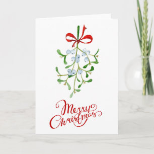 Merry Christmas Mistletoe Christmas Card