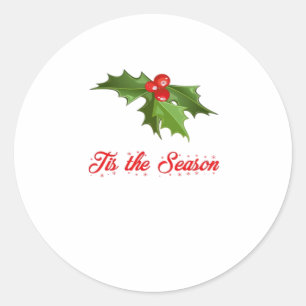 Merry Christmas Mistletoe Classic Round Sticker