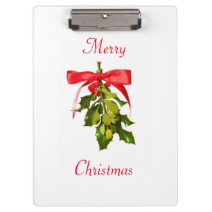 merry christmas mistletoe clipboard