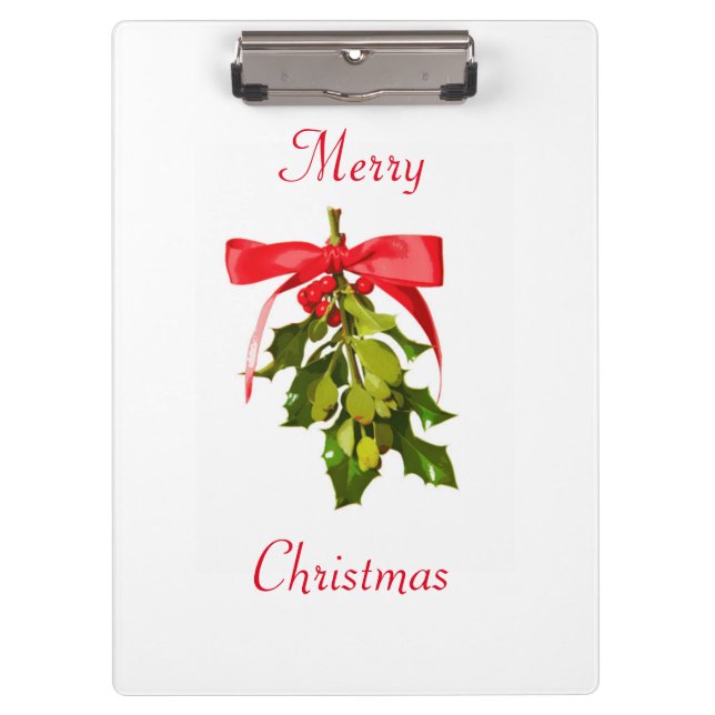 merry christmas mistletoe clipboard (Front)