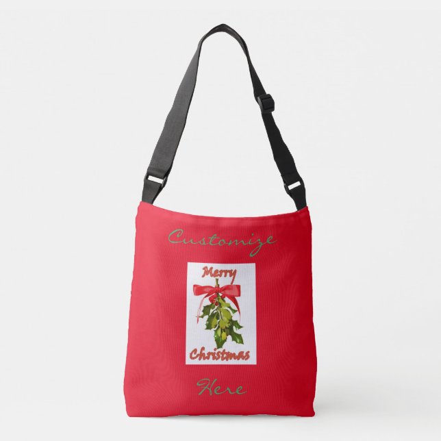 merry christmas mistletoe crossbody bag (Front)