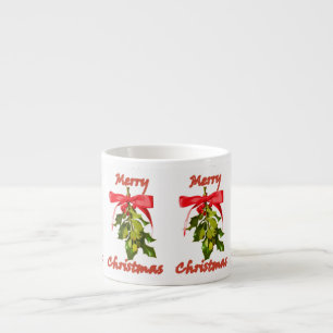 merry christmas mistletoe espresso cup