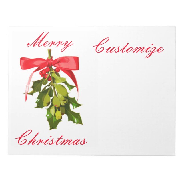 Merry Christmas mistletoe Notepad (Front)
