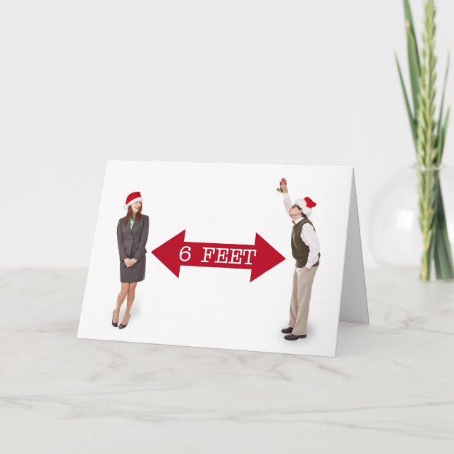 Merry Christmas Mistletoe People Coronavirus Humou Card (Front)