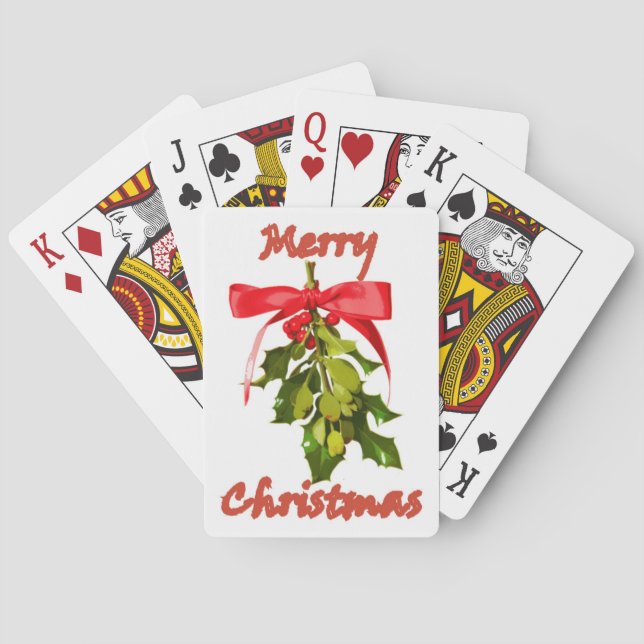 Merry Christmas mistletoe Playing Cards (Back)