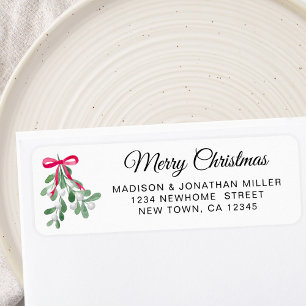 Merry Christmas Mistletoe Return Address