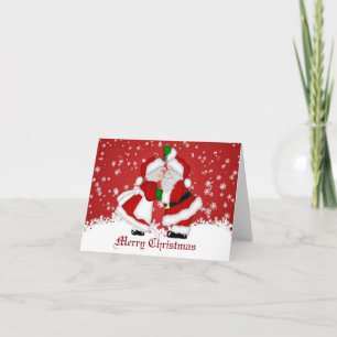Merry Christmas Mistletoe Santa Card
