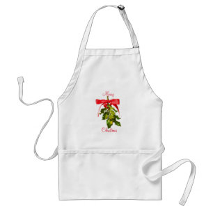 Merry Christmas mistletoe Standard Apron