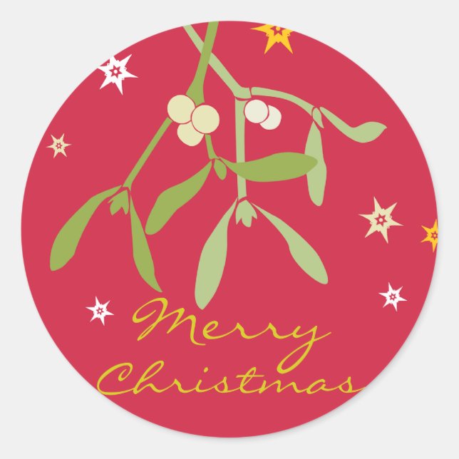 Merry Christmas mistletoe stickers (Front)