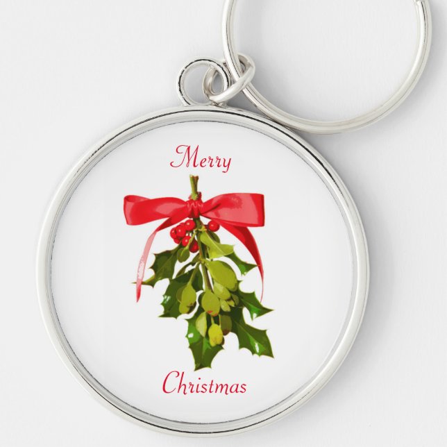 Merry Christmas mistletoe Thunder_Cove Key Ring (Front)